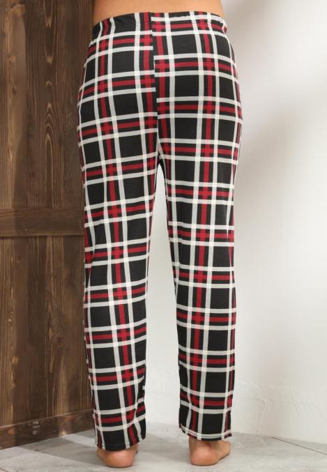 Pantaloni de Pijama ,Barbati,Culoare Negru cu Alb ,Engros